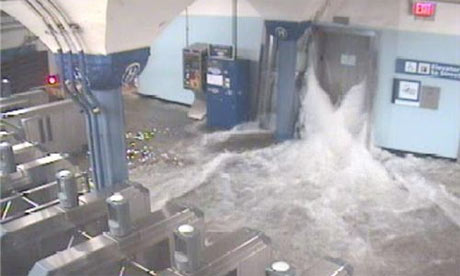 Hurricane Sandy subway images